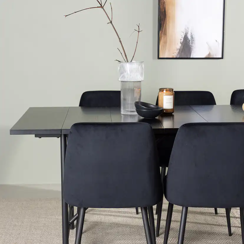 Matgrupp Venture Home Astrid med 6 Night Sammet Stolar