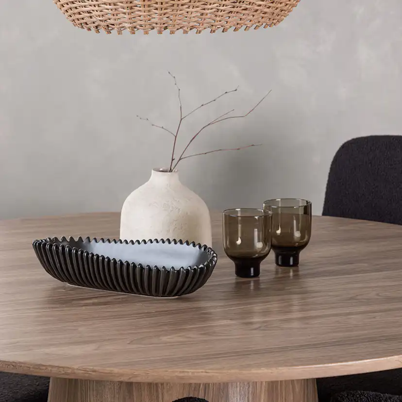 Matgrupp Venture Home Lanzo Runt Matbord Ø120 cm & 4 Yesterday Stolar i Boucle