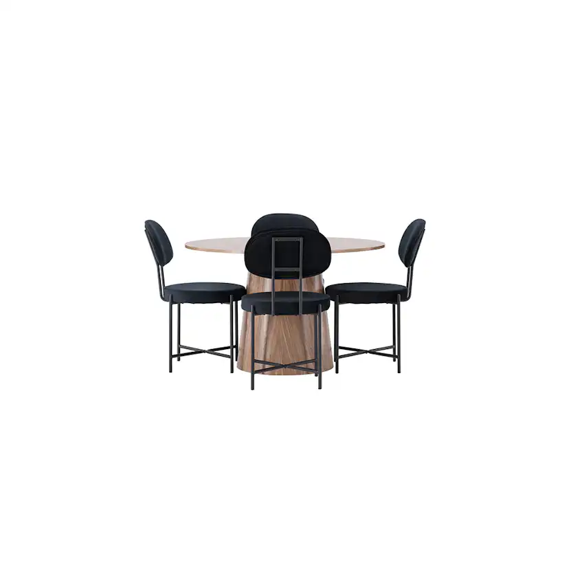 Matgrupp Venture Home Lanzo Runt Matbord Ø120 cm & 6 Stella Stolar