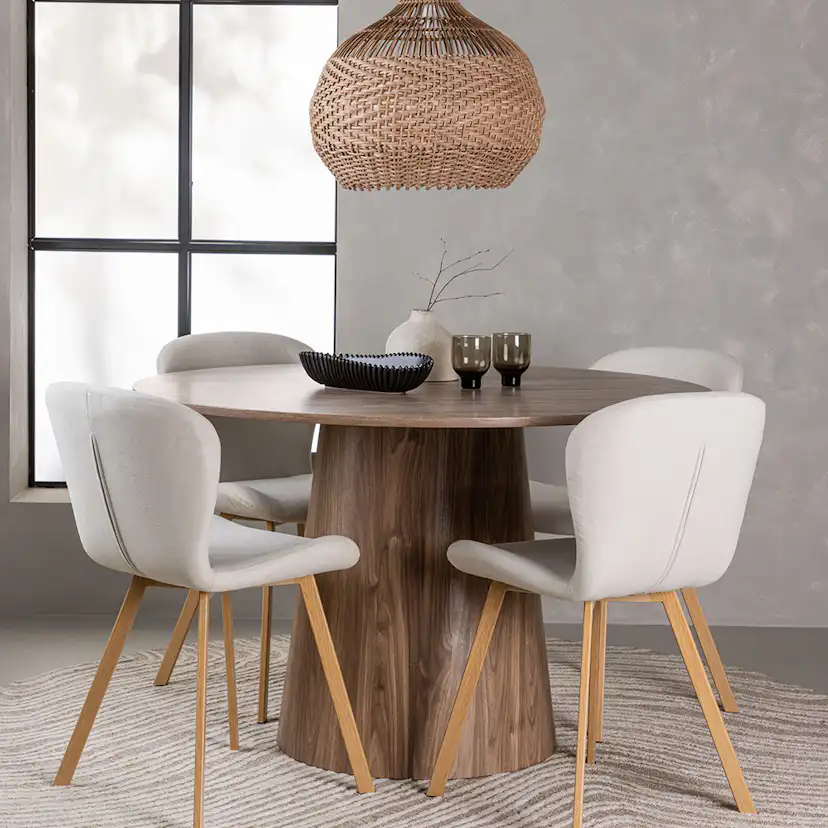 Matgrupp Venture Home Lanzo Ø120 cm med 4 st Lilja stolar