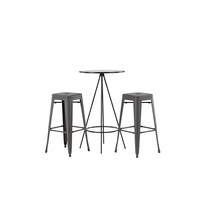 Matgrupp Venture Home Bistro Ø60 cm med 2 st Tempe stolar