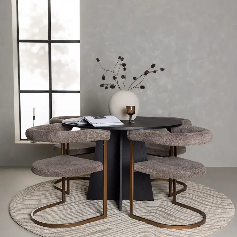 Matgrupp Venture Home Bootcut Ø110 cm med 4 st Morning stolar