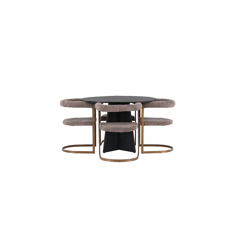 Matgrupp Venture Home Bootcut Ø110 cm med 4 st Morning stolar