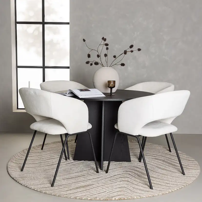 Matgrupp Venture Home Bootcut Ø110 cm med 4 st Day stolar