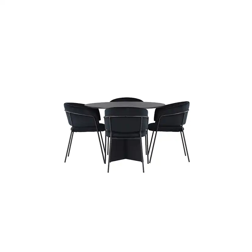 Matgrupp Venture Home Bootcut Ø110 cm med 4 st Selma stolar