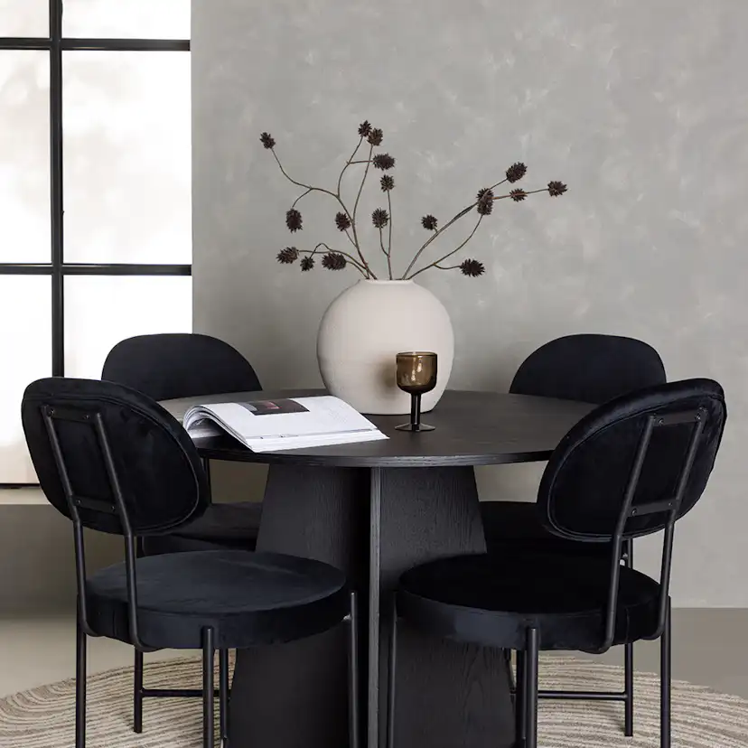 Matgrupp Venture Home Bootcut Ø110 cm med 4 st Stella stolar