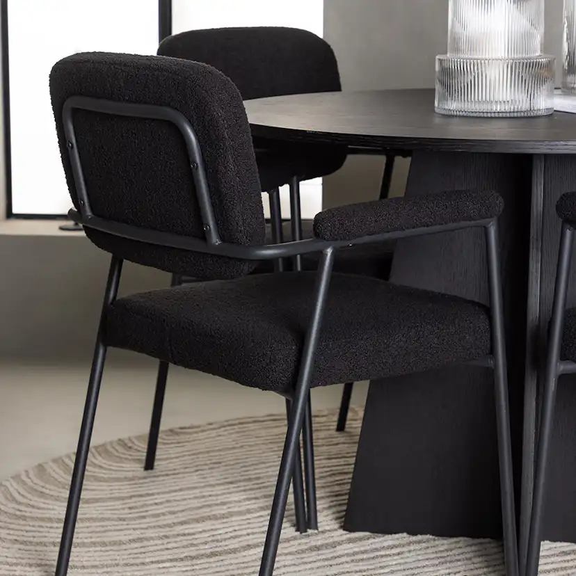 Matgrupp Venture Home Bootcut Ø110 cm med 4 st Yesterday stolar