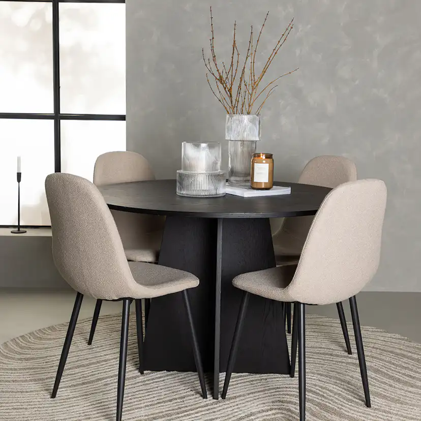 Matgrupp Venture Home Bootcut Ø110 cm med 4 st Polar stolar