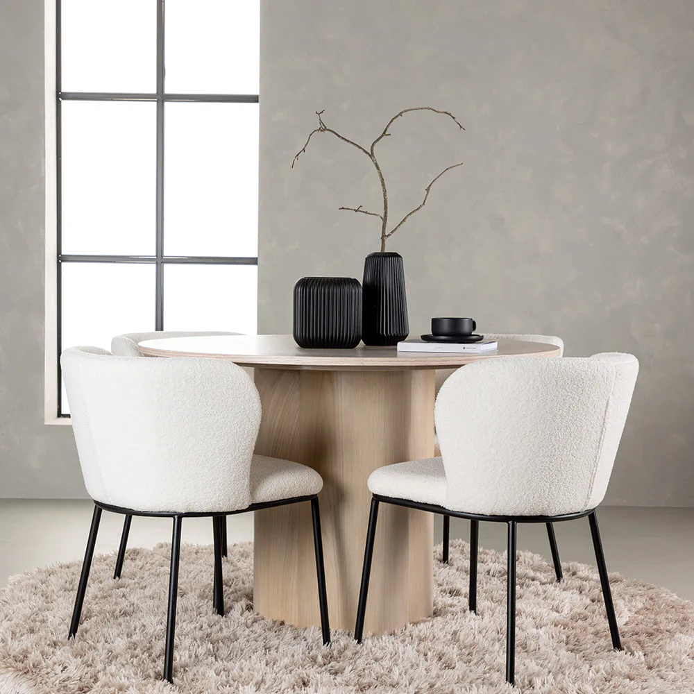 Matgrupp Venture Home Olivia Ø110 cm med 4 st Edina stolar