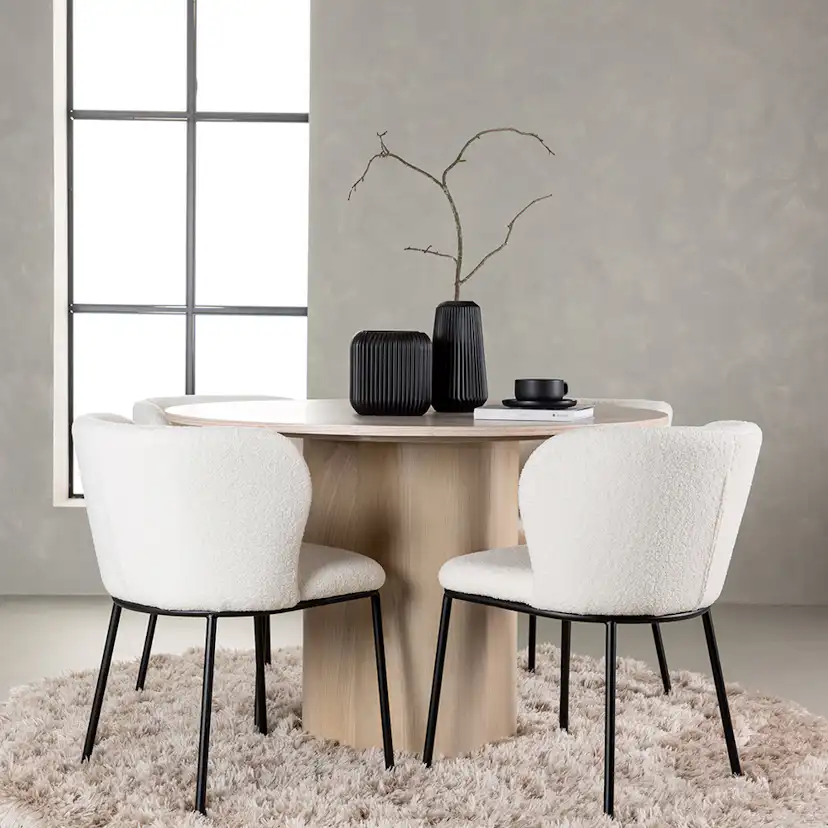 Matgrupp Venture Home Olivia Ø110 cm med 4 st Edina stolar