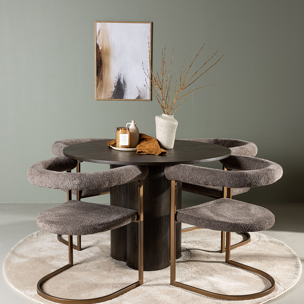 Matgrupp Venture Home Olivia Ø110 cm med 4 st Morning stolar