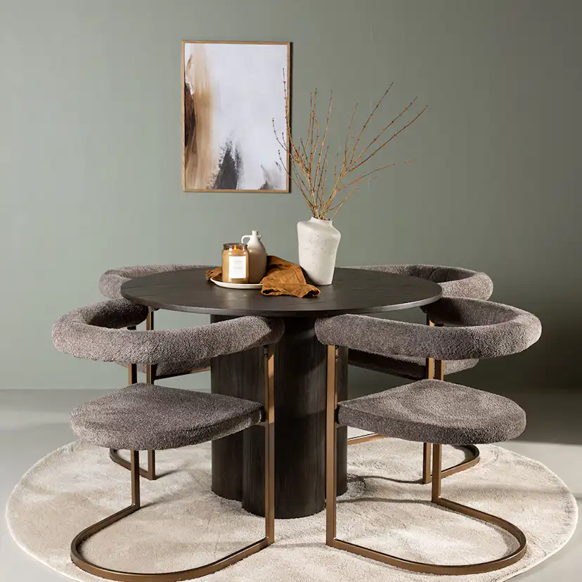 Matgrupp Venture Home Olivia Ø110 cm med 4 st Morning stolar