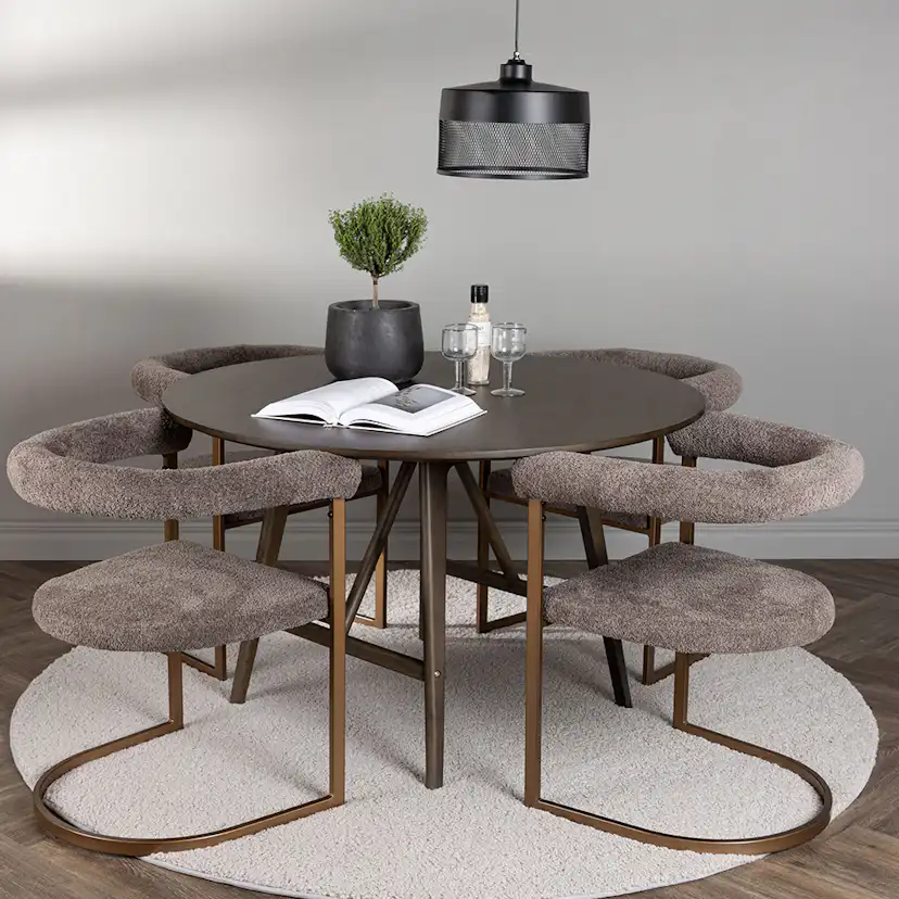 Matgrupp Venture Home Kaseidon Ø100 cm med 4 st Morning stolar