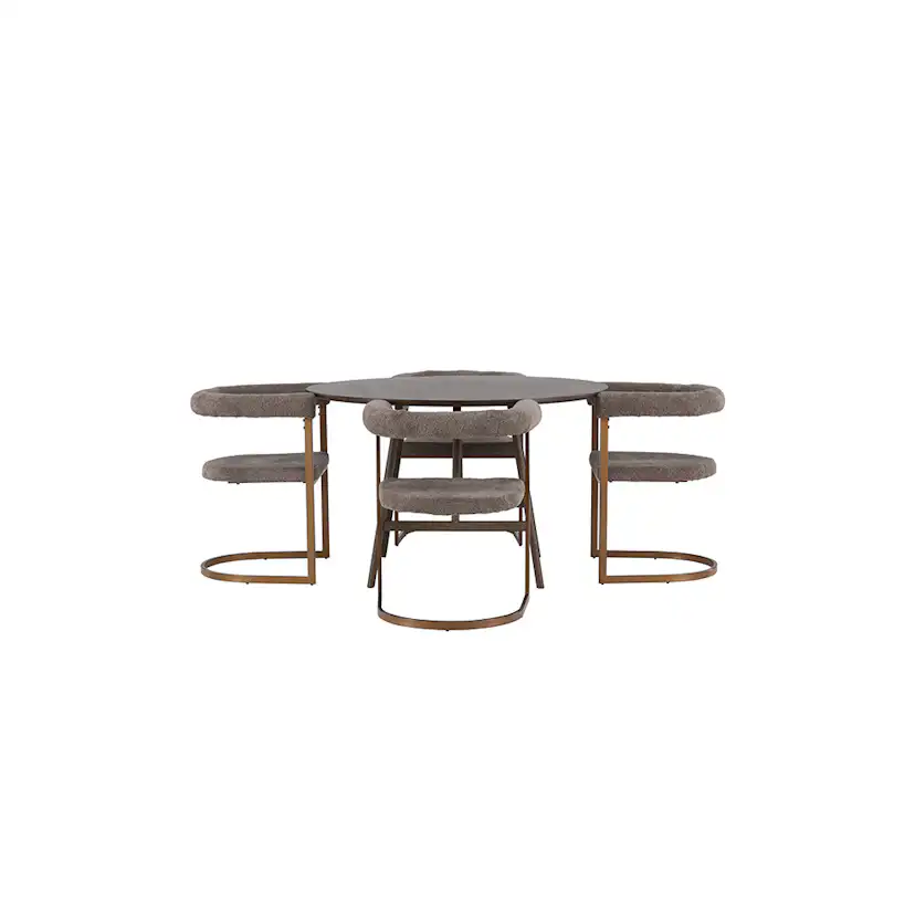 Matgrupp Venture Home Kaseidon Ø100 cm med 4 st Morning stolar