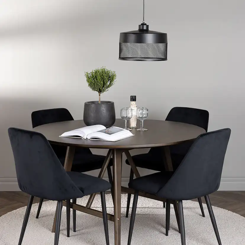 Matgrupp Venture Home Kaseidon Ø100 cm med 4 st Night stolar