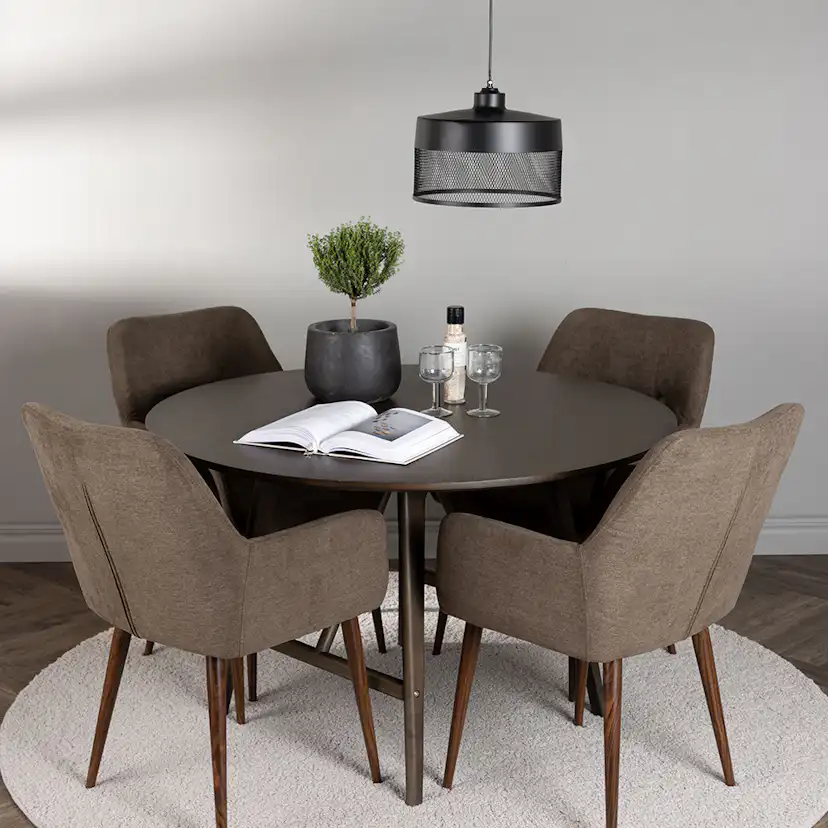 Matgrupp Venture Home Kaseidon Ø100 cm med 4 st Tomorrow stolar