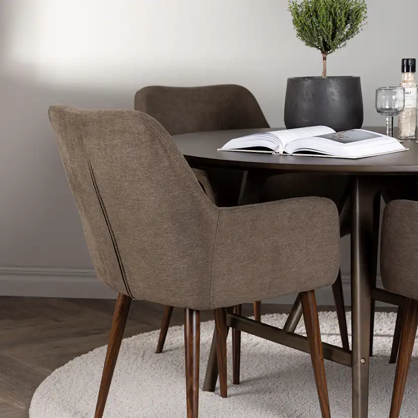 Matgrupp Venture Home Kaseidon Ø100 cm med 4 st Tomorrow stolar