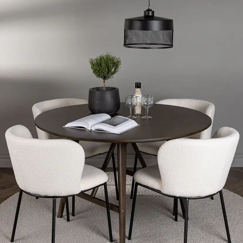 Matgrupp Venture Home Kaseidon Ø100 cm med 4 st Edina stolar