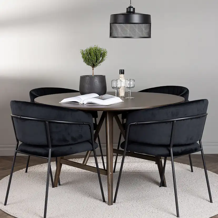 Matgrupp Venture Home Kaseidon Ø100 cm med 4 st Selma stolar