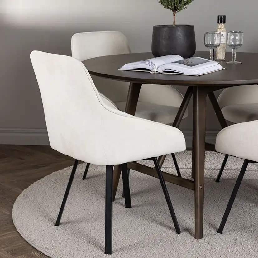 Matgrupp Venture Home Kaseidon Ø100 cm med 4 st Rosie stolar