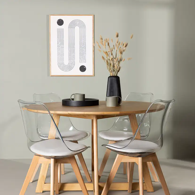 Matgrupp Venture Home Yakidon Ø120 cm med 4 st Edvin stolar