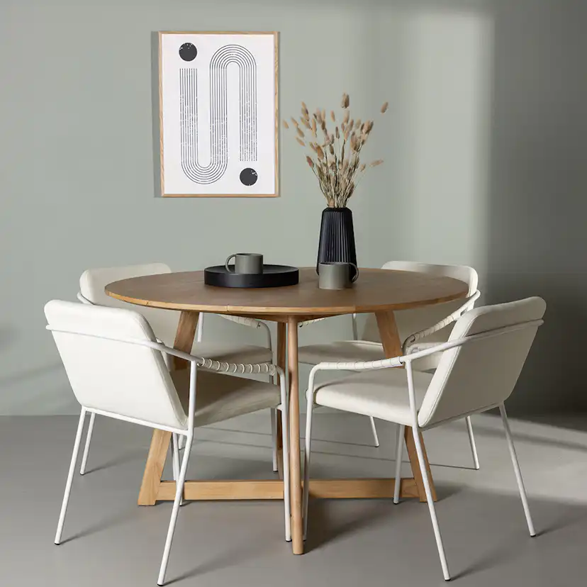 Matgrupp Venture Home Yakidon Ø120 cm med 4 st Tvist stolar