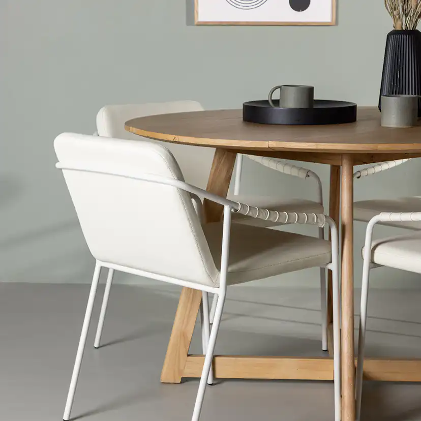 Matgrupp Venture Home Yakidon Ø120 cm med 4 st Tvist stolar