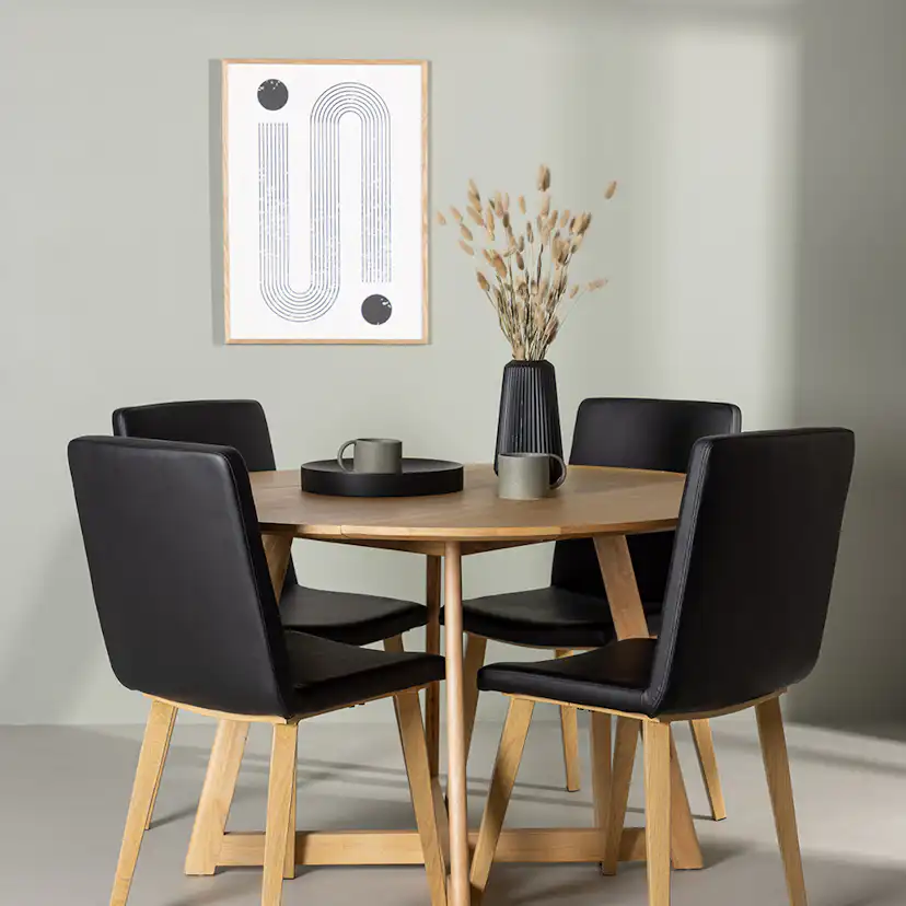 Matgrupp Venture Home Yakidon Ø120 cm med 4 st Today stolar