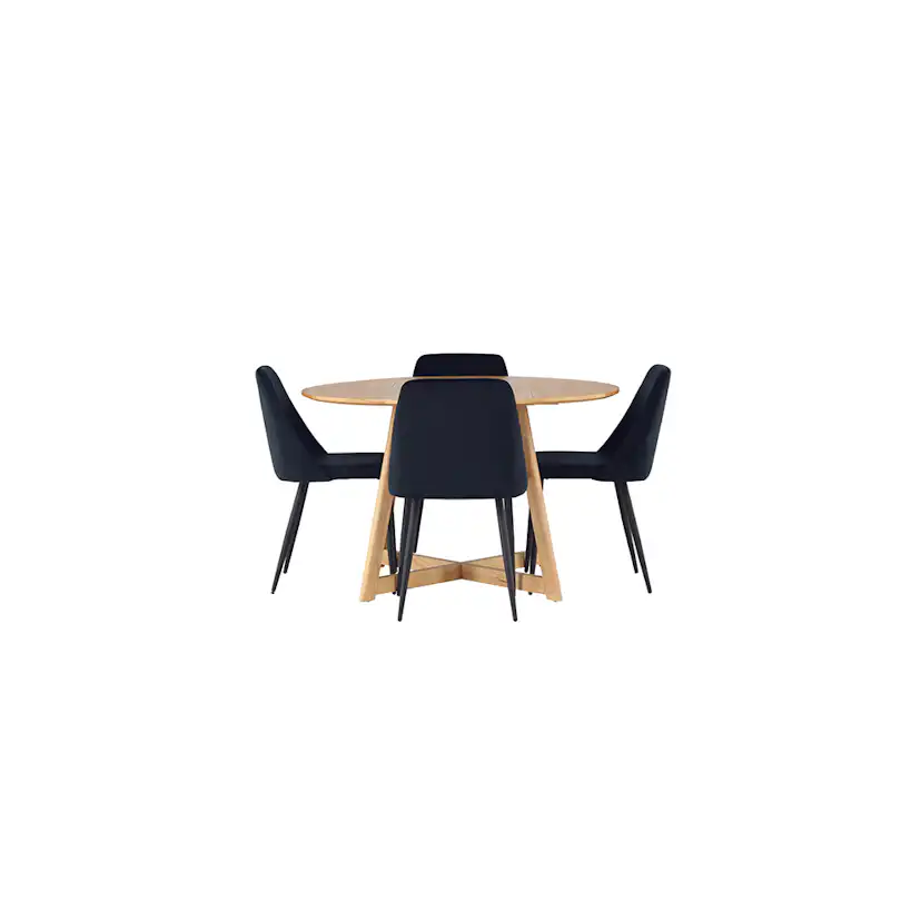 Matgrupp Venture Home Yakidon Ø120 cm med 4 st Night stolar