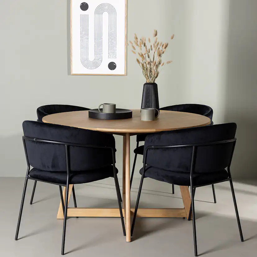 Matgrupp Venture Home Yakidon Ø120 cm med 4 st Selma stolar