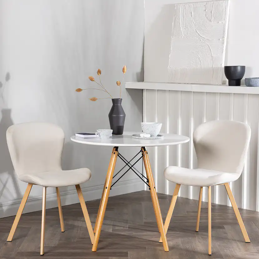 Matgrupp Venture Home Danburi Ø60 cm med 2 st Lilja stolar