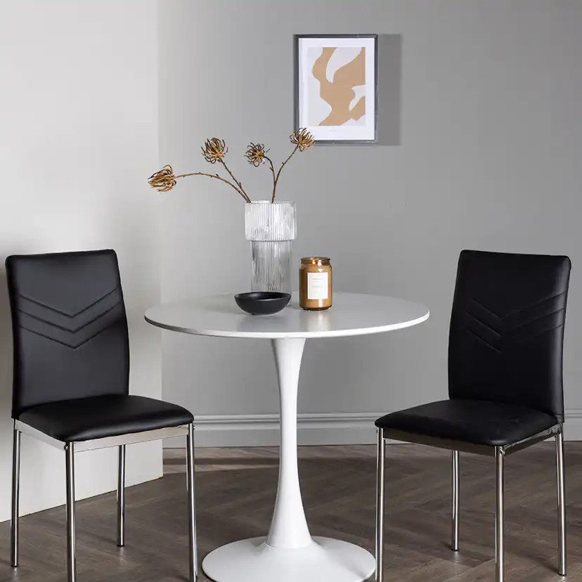 Matgrupp Venture Home Hamden Ø80 cm med 2 st Lily stolar