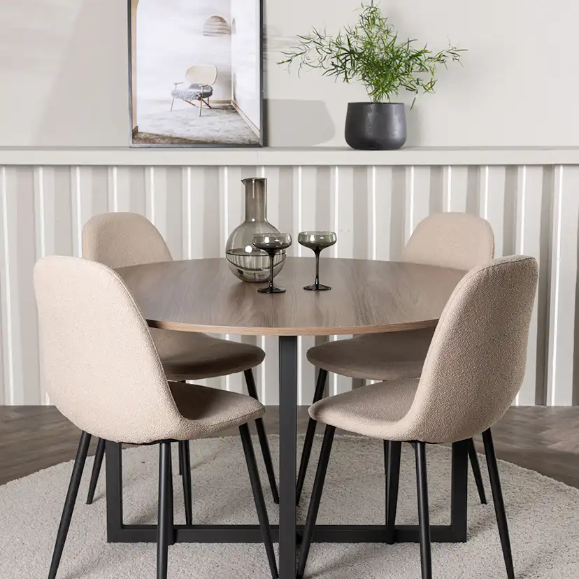 Matgrupp Venture Home Durango Ø120 cm med 4 st Polar stolar