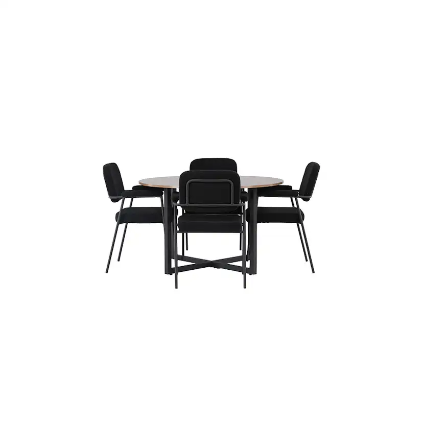 Matgrupp Venture Home Durango Ø120 cm med 4 st Yesterday stolar