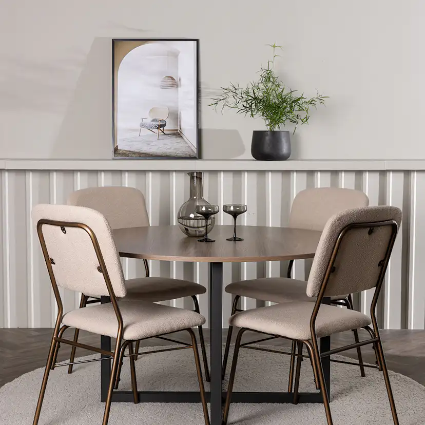 Matgrupp Venture Home Durango Ø120 cm med 4 st Seda stolar
