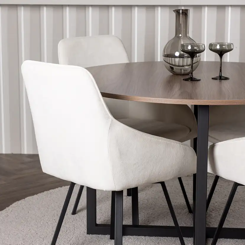 Matgrupp Venture Home Durango Ø120 cm med 4 st Rosie stolar
