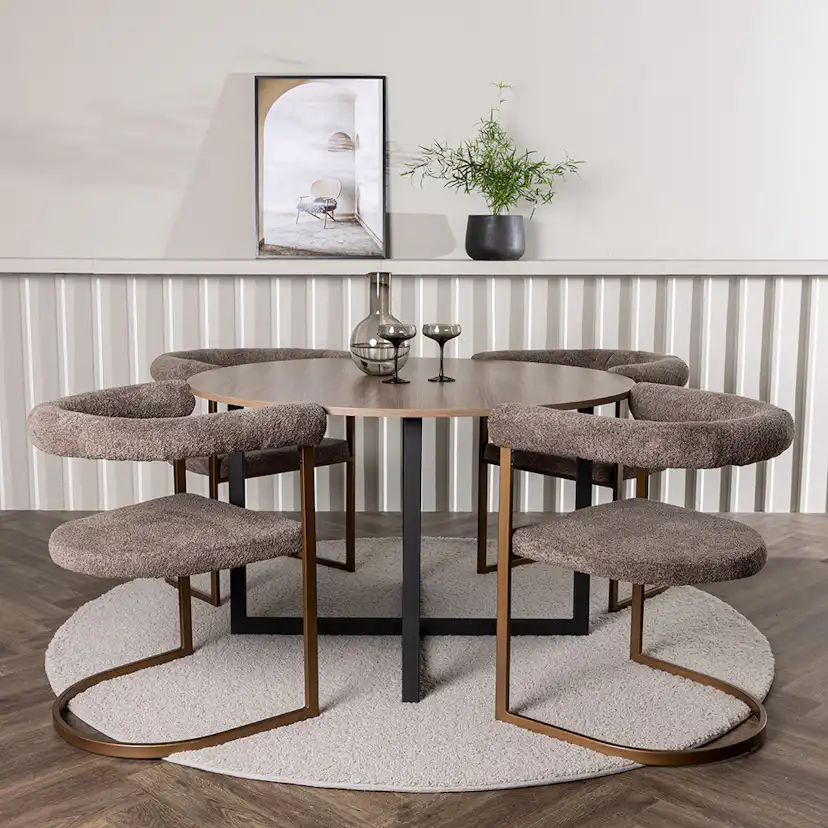 Matgrupp Venture Home Durango Ø120 cm med 4 st Morning stolar