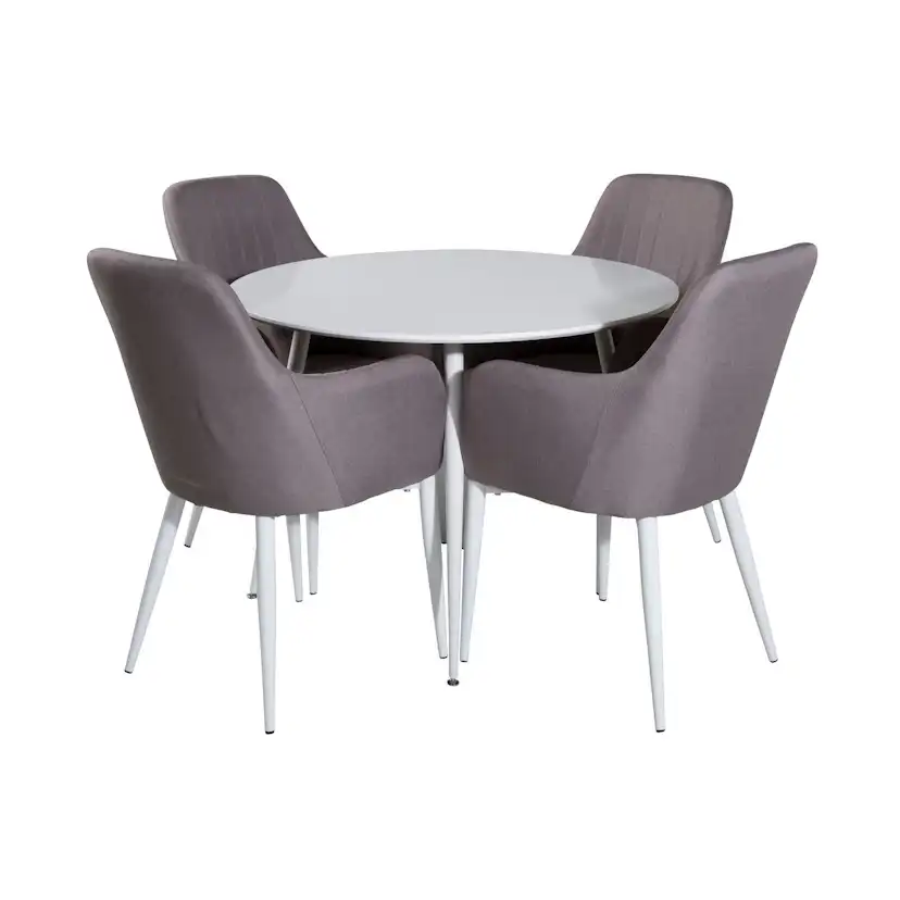 Matgrupp Venture Home Plaza Runt Matbord Ø100 cm & 4 Comfort Stolar