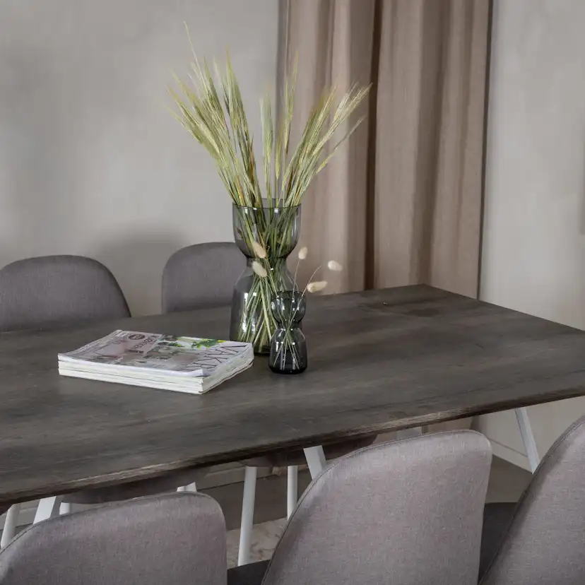 Matgrupp Venture Home Marina Matbord Grå 180 cm & 6st Polar Stolar