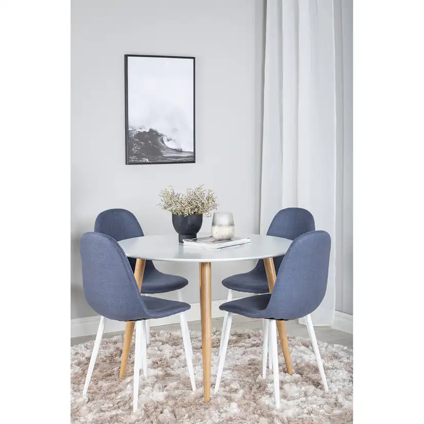 Matgrupp Venture Home Polar Ø100 cm med 4st Plaza Matstolar