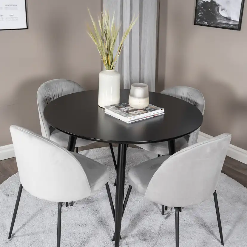 Matgrupp Venture Home Plaza med 4st Wrinkles Stolar