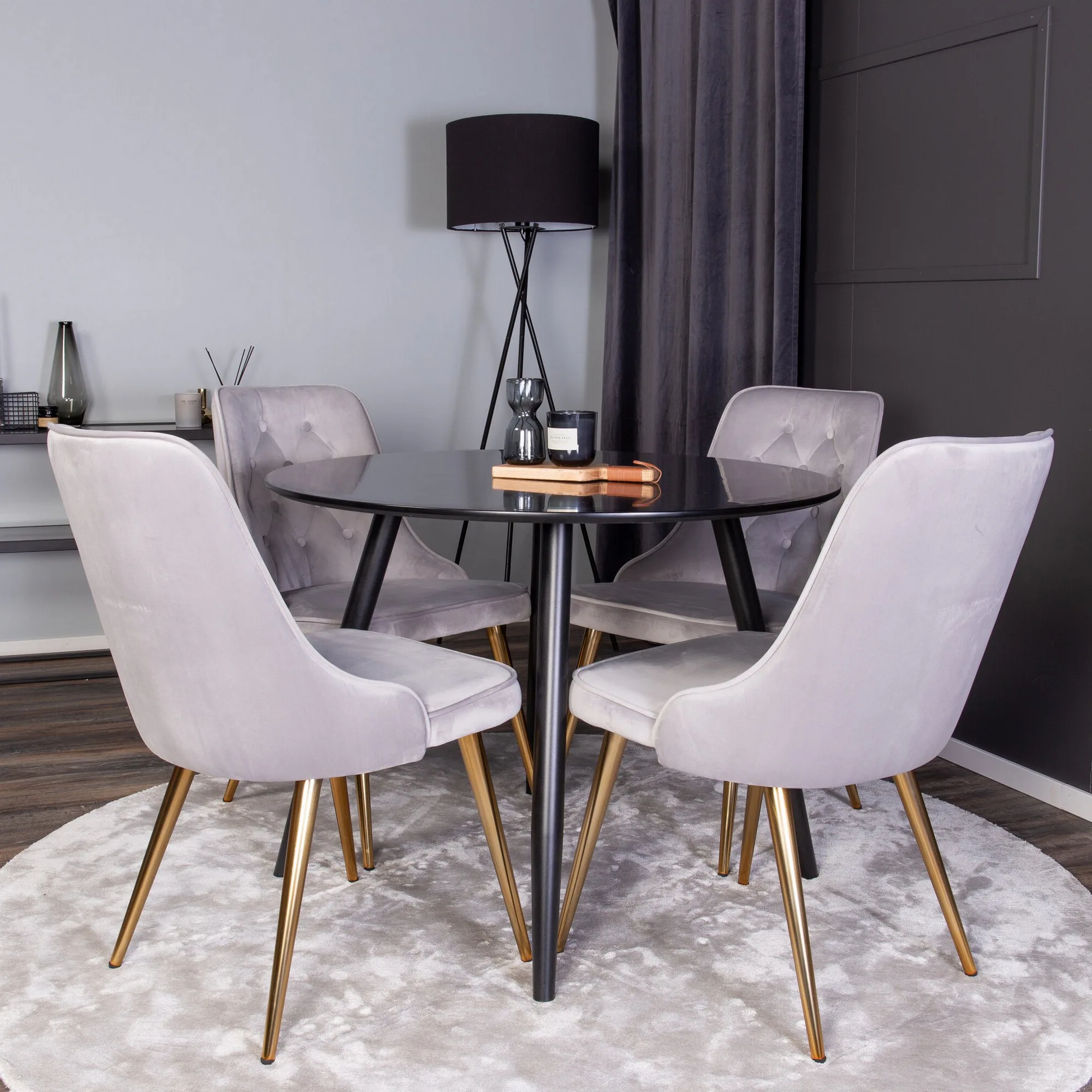 Svart/Ljusgrå/Mässing