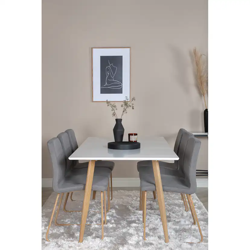 Matgrupp Venture Home Polar Ø100 cm med 6st Mace Matstolar