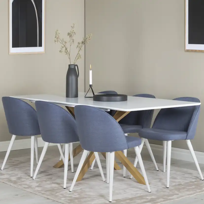 Matgrupp Venture Home Piazza med 6st Velvet Stolar