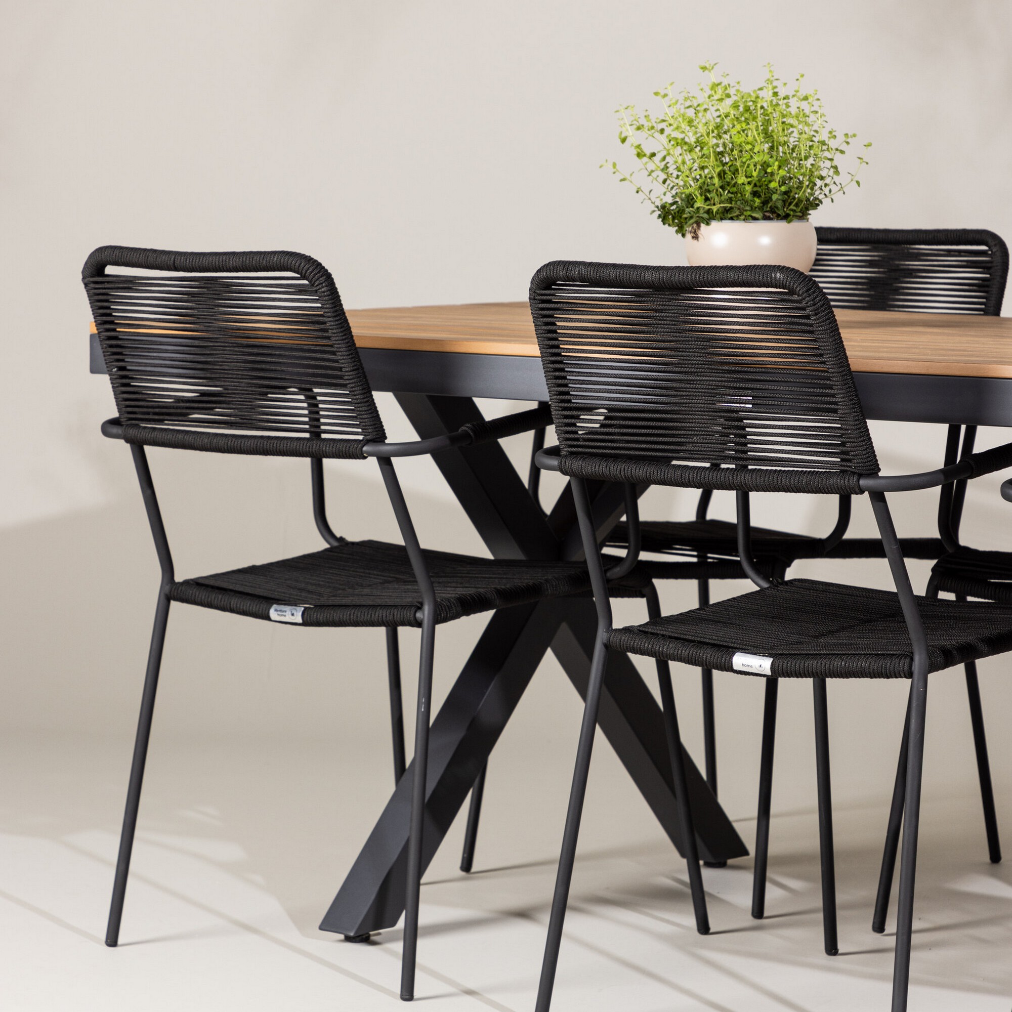 Trädgårdsgrupp Venture Home Garcia med 6 Lindos Trädgårdsstolar