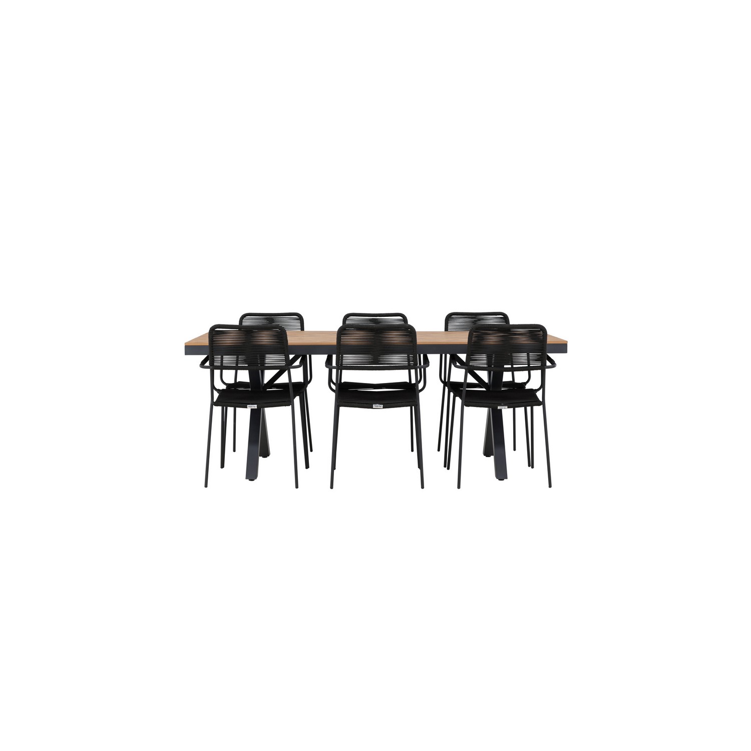 Trädgårdsgrupp Venture Home Garcia med 6 Lindos Trädgårdsstolar