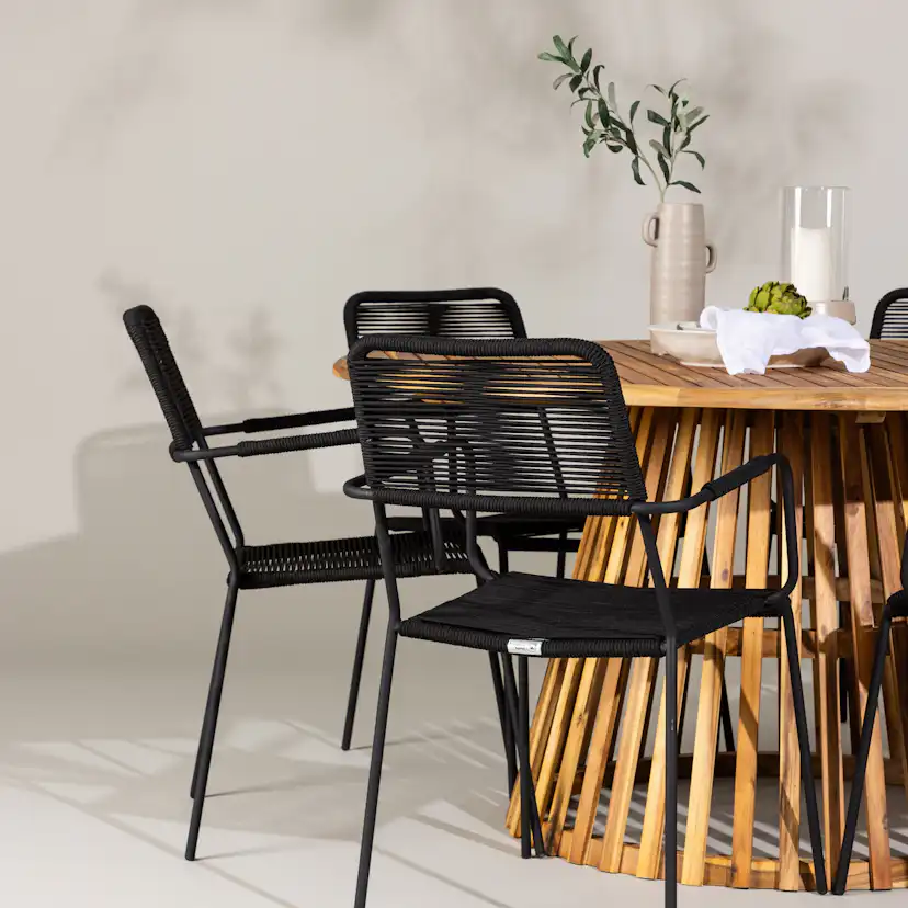 Trädgårdsgrupp Venture Home Tucumán med 6 Lindos Trädgårdsstolar