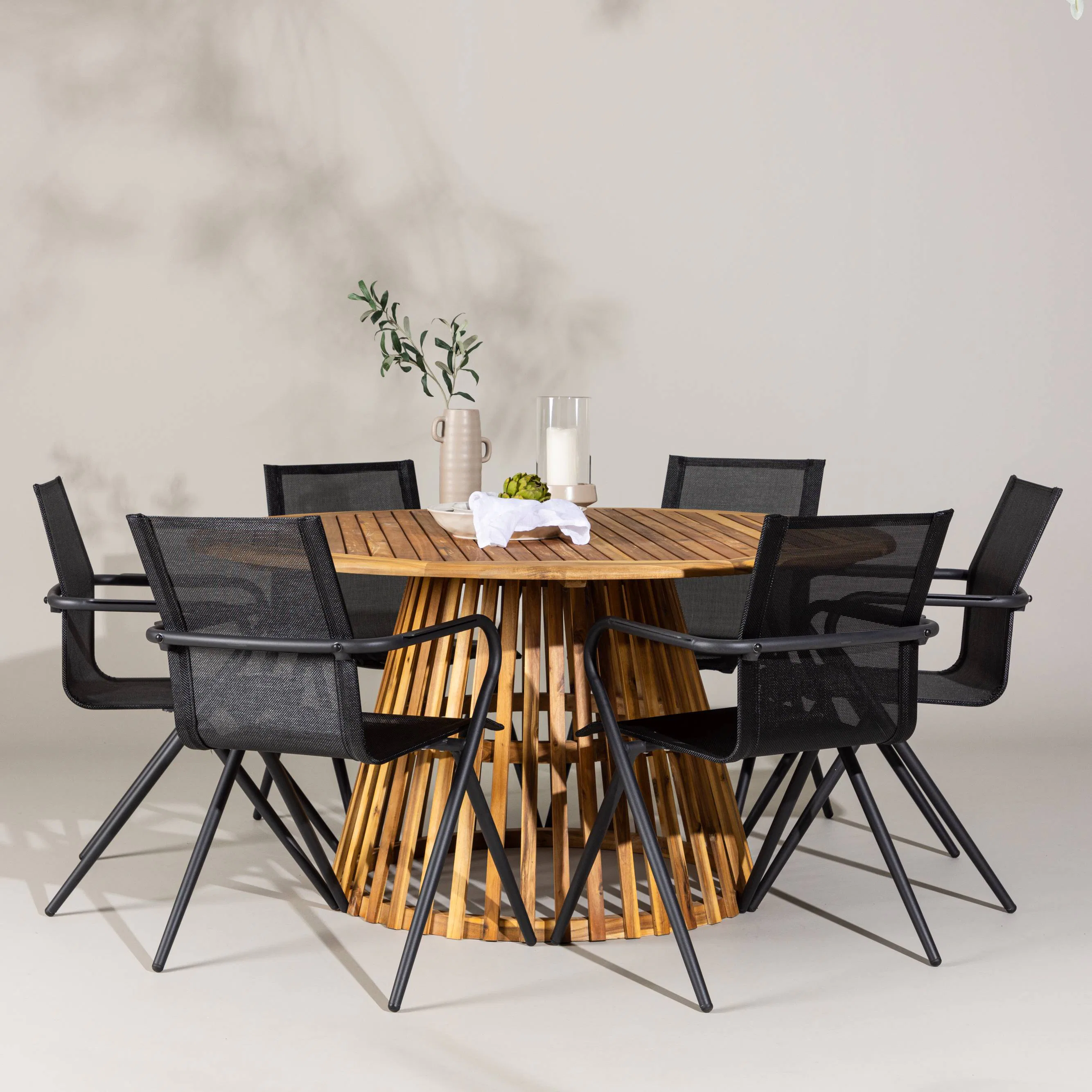 Trädgårdsgrupp Venture Home Tucumán med 6 Alina Trädgårdsstolar