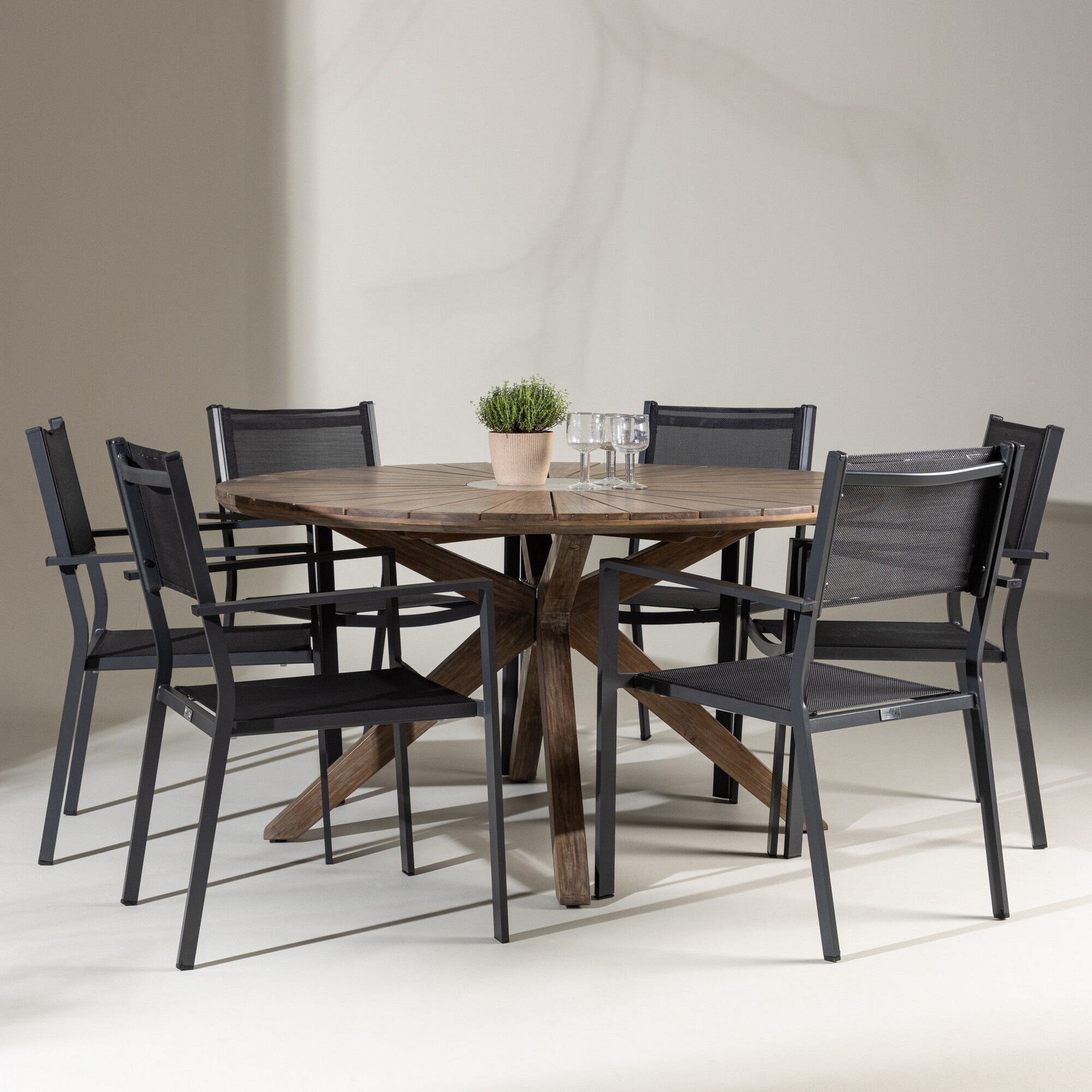 Trädgårdsgrupp Venture Home Rosario med 6 Copacabana Stolar