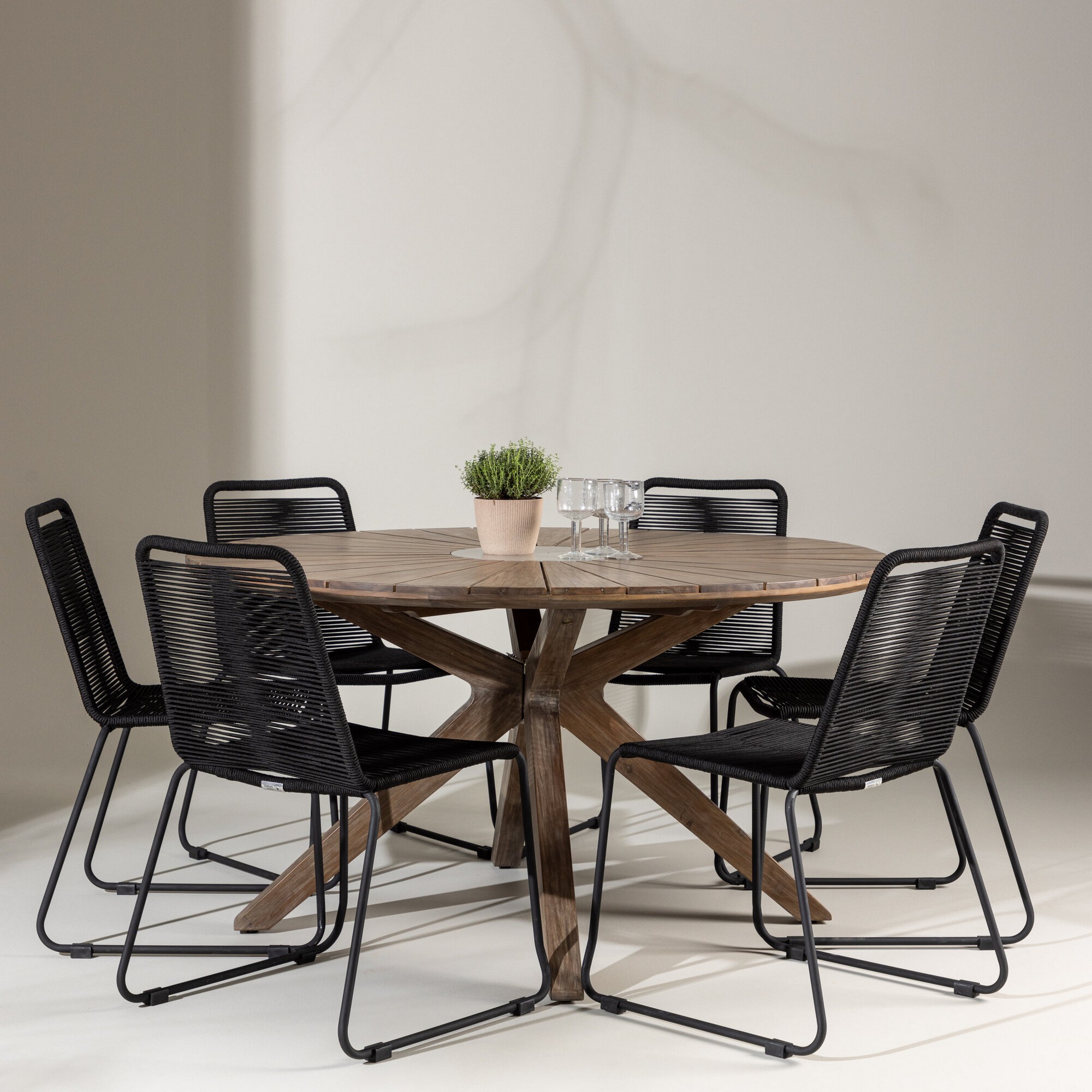 Trädgårdsgrupp Venture Home Rosario med 6 Lindos Stolar